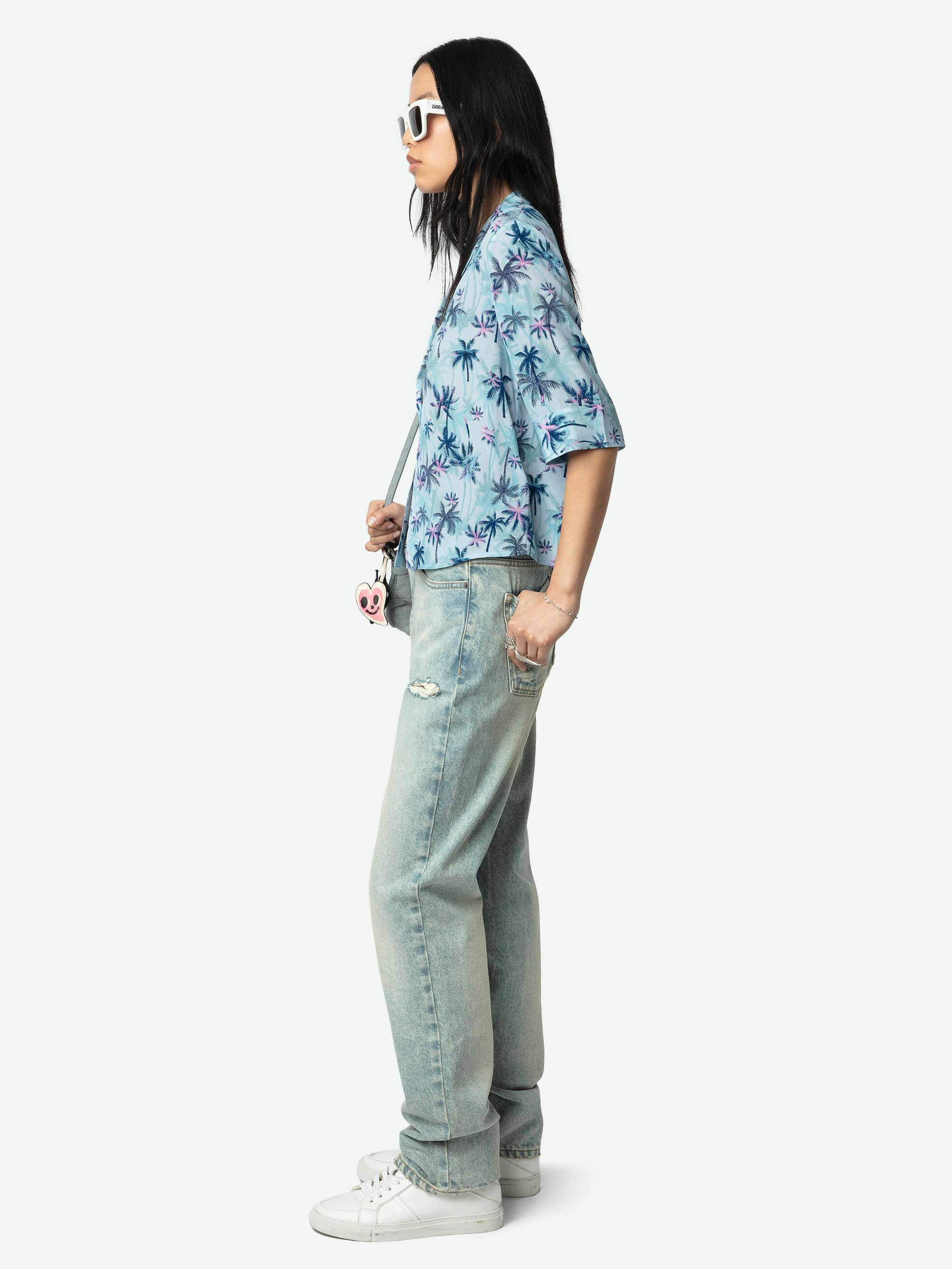 Camicia Telmos 100% Seta - Camicia in seta stampata, maniche corte.